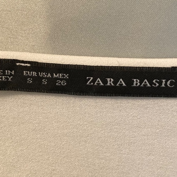 Zara Basic Ivory Cream Off White Blouson 3/4 Sleeve Peasant Blouse Size Small - Picture 3 of 8